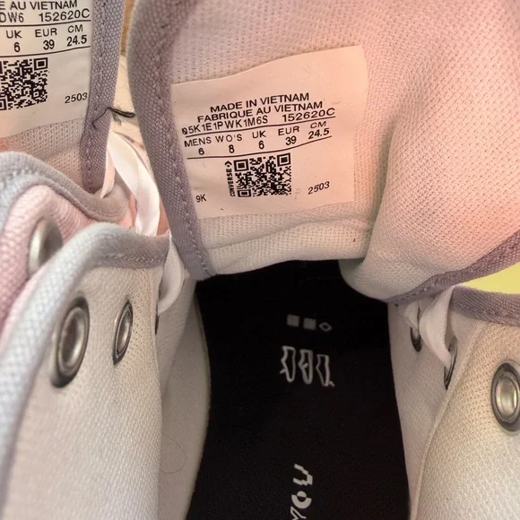 Converse All Stars Light Pink & Blue High-Top Sneakers - Picture 12 of 15